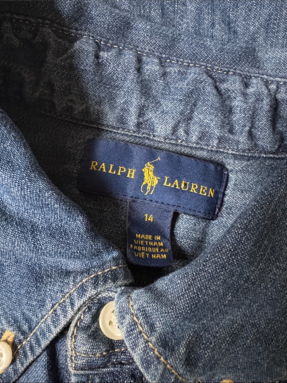 NWOT Ralph Lauren Denim Shirt Dress size 14 - Picture 2 of 7